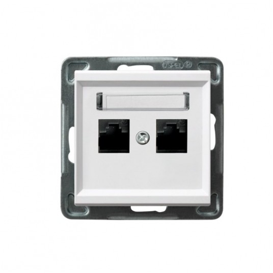 SONATA Gniazdo komputerowe podwójne MMC biały mat -zdjęcie numer 1