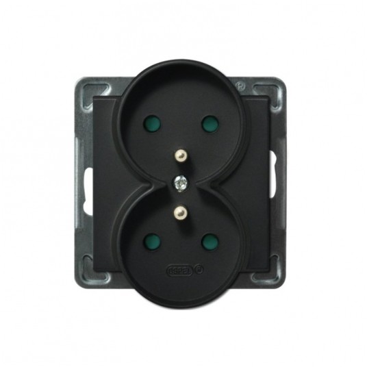 SONATA Gniazdo podwójne z/u czarny metalik -zdjęcie numer 1