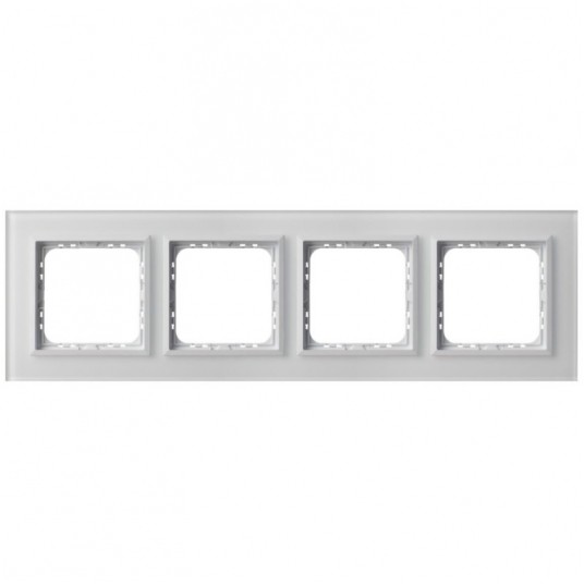 SONATA PRESTIGE Ramka poczwórna białe szkło szron -zdjęcie numer 1