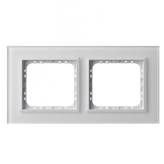 SONATA PRESTIGE Ramka podwójna białe szkło szron -zdjęcie numer 1