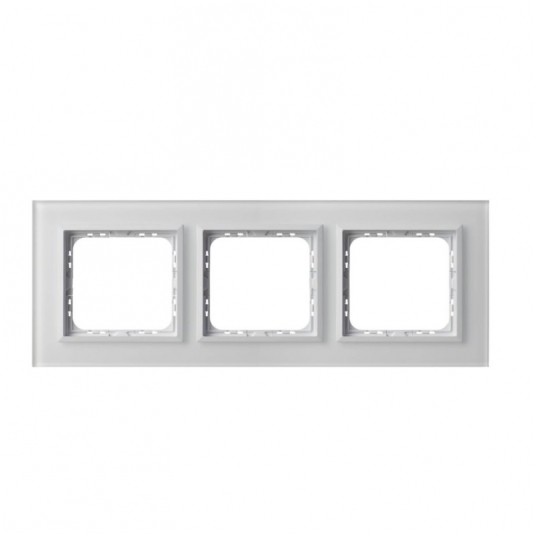 SONATA PRESTIGE Ramka potrójna białe szkło szron -zdjęcie numer 1