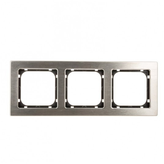 SONATA Ramka potrójna stal inox metal -zdjęcie numer 1