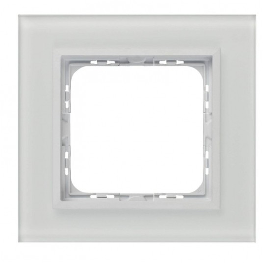 SONATA TOUCH Ramka pojedyńcza białe szkło szron -zdjęcie numer 1