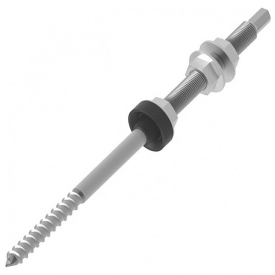 Śruba z podwójnym gwintem M10x200mm z nakr.i uszcz -zdjęcie numer 1