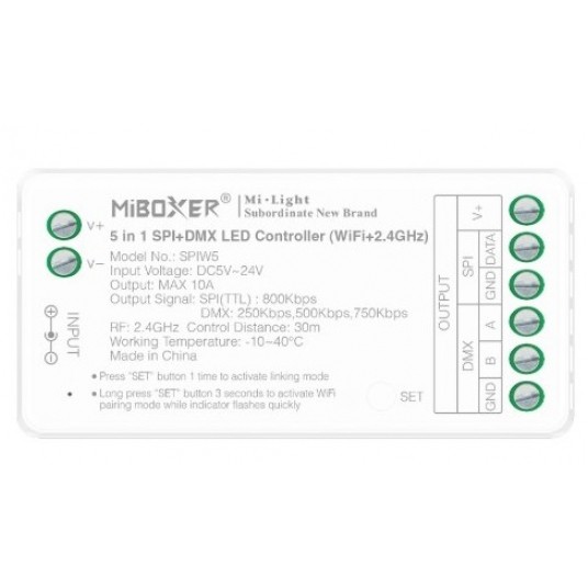 Sterownik Miboxer SPIW5 WiFi RF 2.4G + DMX -zdjęcie numer 1