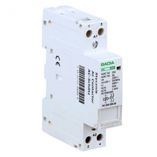 Stycznik modułowy VCX 1P 2T 25A 2NO 230V GACIA -zdjęcie numer 1