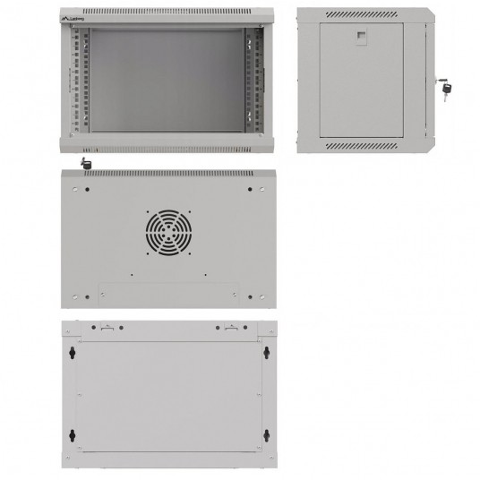 Szafa RACK wisząca 19" 6U 540x350mm szara -zdjęcie numer 4