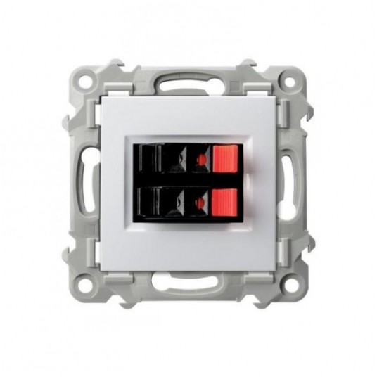 Szafir Gniazdo głośnikowe podwój.GG-2Z/m/00 białe -zdjęcie numer 1