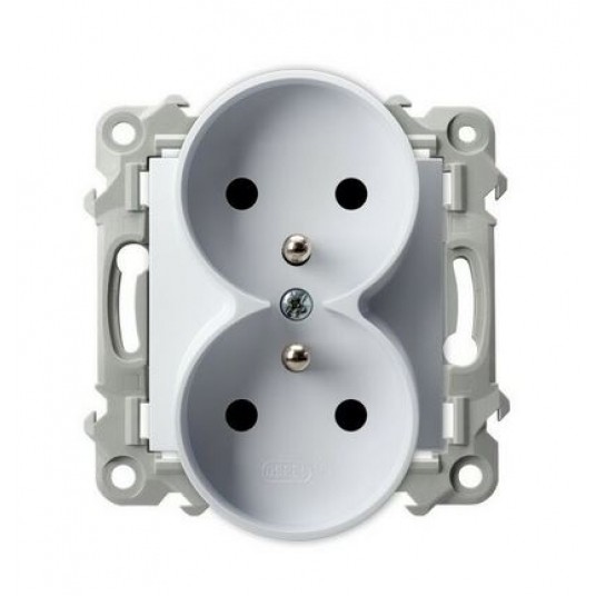 Szafir Gniazdo podwój,z uz. GP-2ZRZ/m/00 biały -zdjęcie numer 1