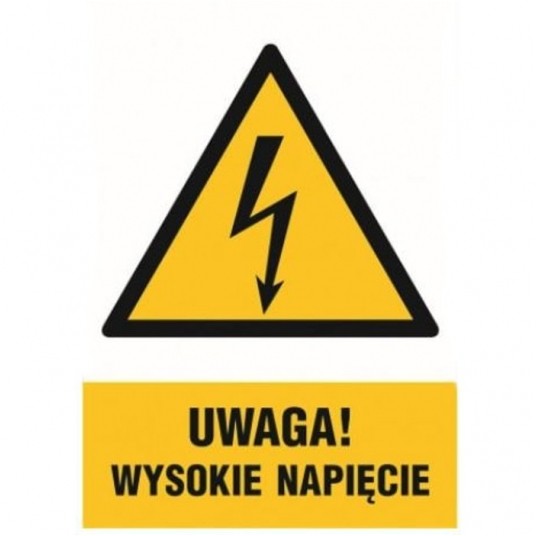 Tabliczka ostrzegawcza: Uwaga wysokie napięcie -zdjęcie numer 1