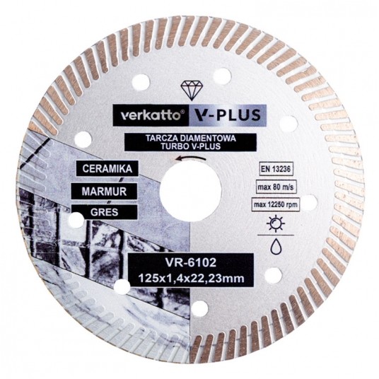 Tarcza diamentowa 125x1,4 Verkatto V-plus VR-6102 -zdjęcie numer 1