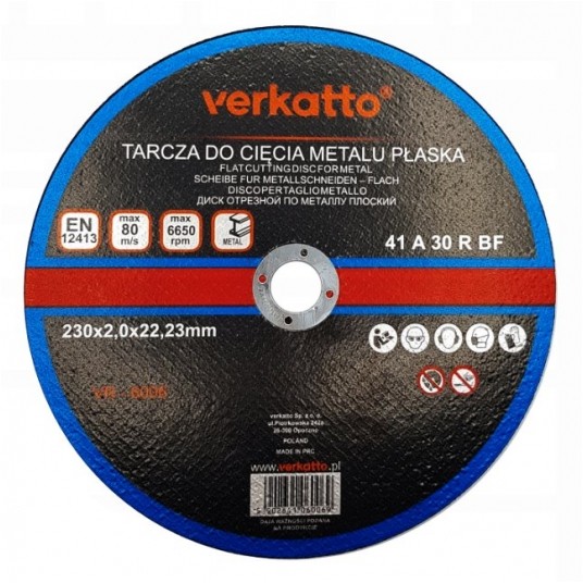 Tarcze do metalu 230x2.0 mm VR-6006 Verkatto -zdjęcie numer 1