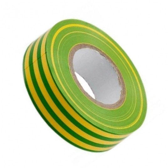 Taśma izolacyjna 19mm 20m ŻÓŁTO-ZIELONA -zdjęcie numer 1