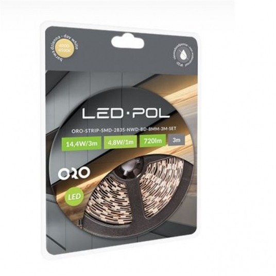 Taśma LED ORO STRIP + zasilacz 12V IP20 3m DW -zdjęcie numer 1