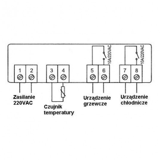 Termostat STC-1000 LED do zabudowy 220V AC -zdjęcie numer 4