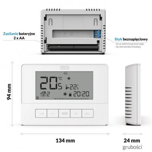 Termostat T-4.1 Tech bateryjny NO/NC -zdjęcie numer 2