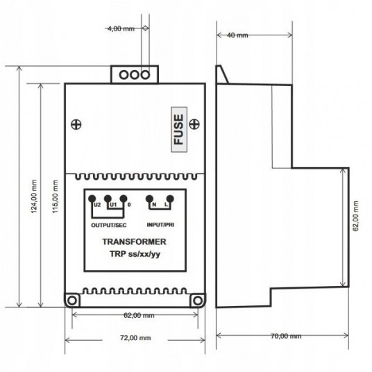 Transformator TR 40VA AWT150 centrali alarm. SATEL -zdjęcie numer 3