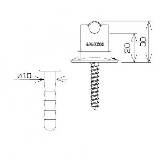 Uchwyt na drut ścienny Typ 3 EasyM -zdjęcie numer 1