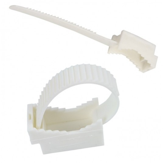 Uchwyt paskowy przewodu UP-22 biały (100szt) -zdjęcie numer 1