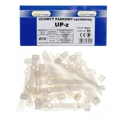 Uchwyt paskowy przewodu UPZ-18 /50szt./ biały -zdjęcie numer 1