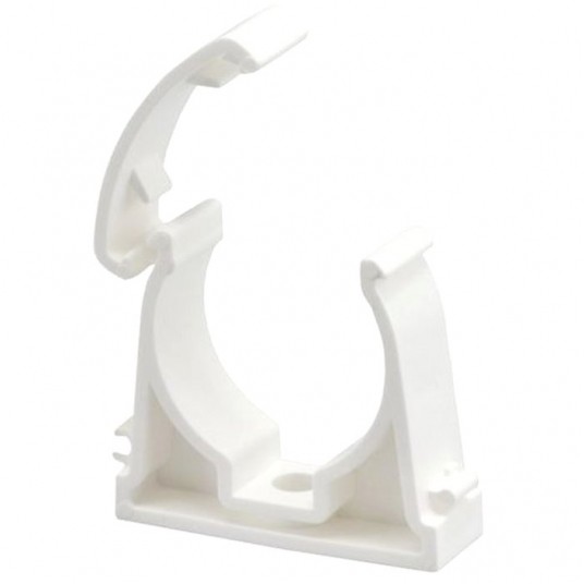 Uchwyt zamykany UZ-16 do montażu rur 16mm biały -zdjęcie numer 1