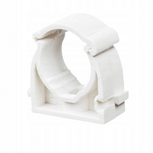 Uchwyt zamykany UZ-25 do montażu rur 25mm biały -zdjęcie numer 1