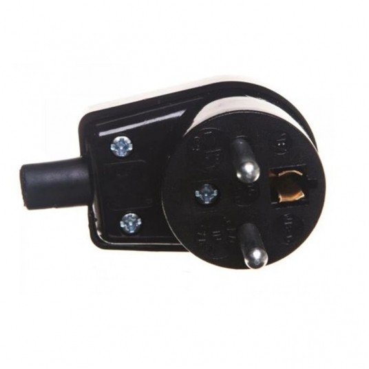 Wtyczka kątowa WB-6 2P+Z 16A czarna -zdjęcie numer 1