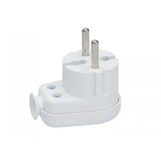 Wtyczka kątowa WT-16 2P+Z 16A biała 250V -zdjęcie numer 1