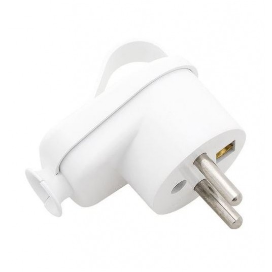 Wtyczka kątowa WT-16Z/B z uziemieniem 16A biała -zdjęcie numer 1