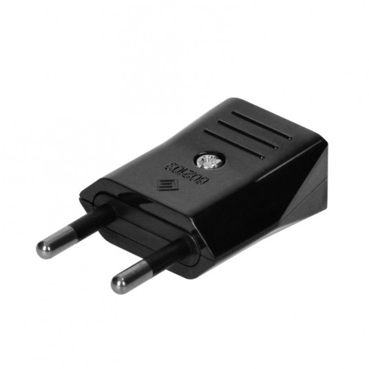 Wtyczka płaska bez uziemienia czarna 2,5A max 625W -zdjęcie numer 1