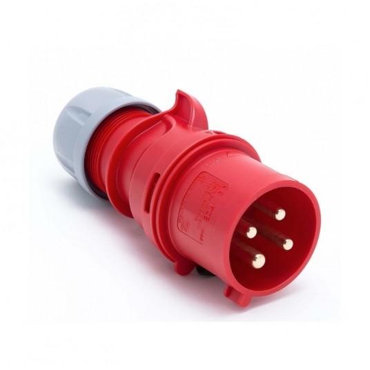 Wtyczka siłowa 32A 4P 400V SHARK czerwone IP44 PCE -zdjęcie numer 1