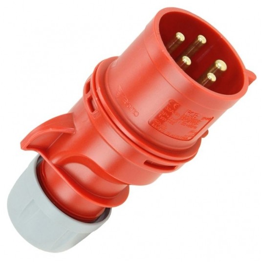Wtyczka siłowa przenośna 32A 5P 400V SHARK czerwo -zdjęcie numer 1