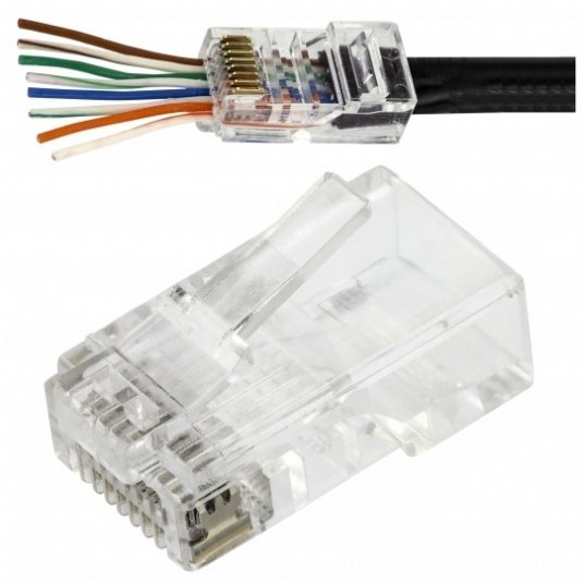 Wtyk RJ45 kat.5e przelotowy 8P8C drut sieci LAN -zdjęcie numer 1