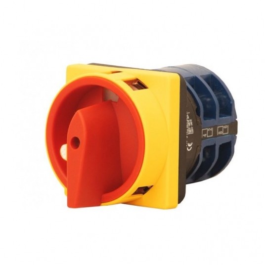 Wyłącznik 25A 0/1 3P tablicowy zamykany żół-czer. -zdjęcie numer 1