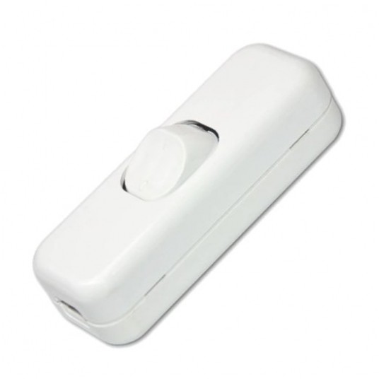 Wyłącznik kołyskowy/suwakowy na kabel biały -zdjęcie numer 1