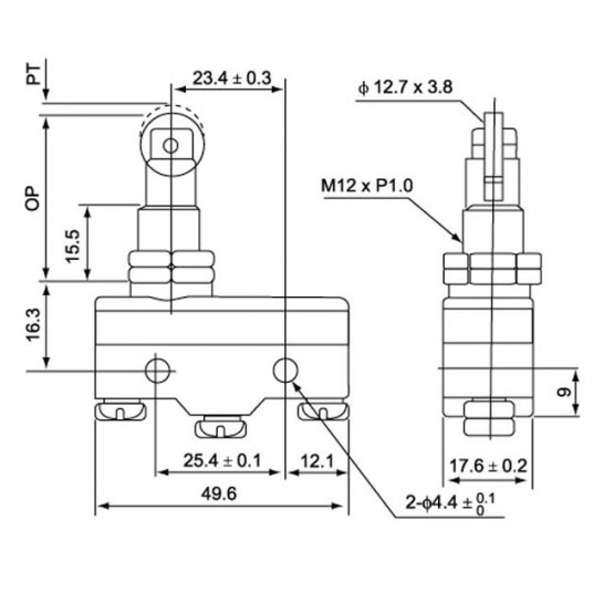 Wyłącznik krańcowy LXE5-11Q1 230VAC 15A z rolką -zdjęcie numer 2