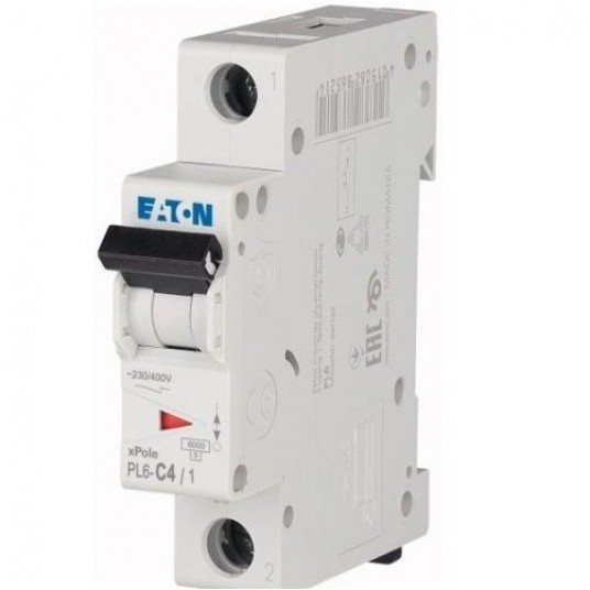 Wyłącznik nadprądowy C4A PL6-C4/1 1P 1-faz 4A -zdjęcie numer 1