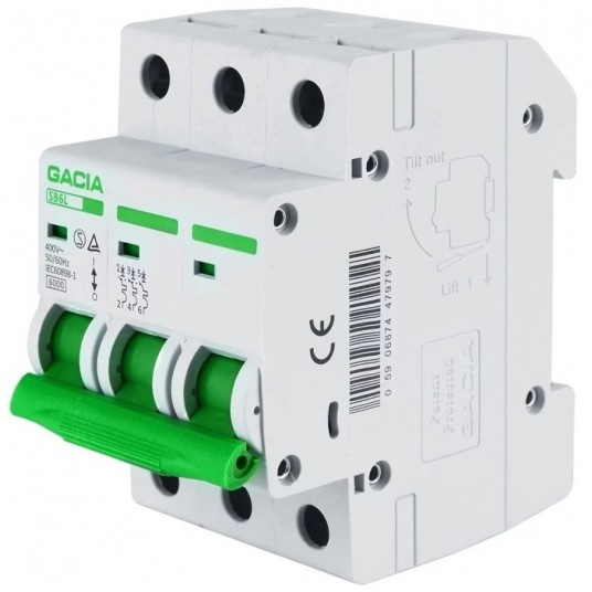 Wyłącznik nadprądowy GACIA B16A 3P 6kA 16A -zdjęcie numer 1