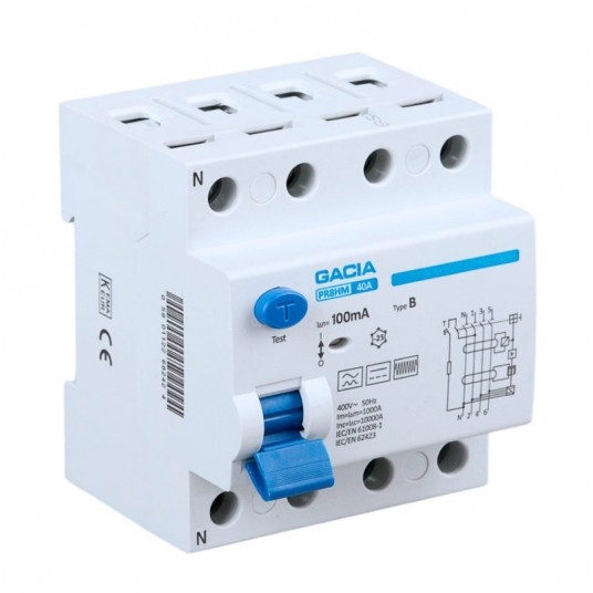 Wyłącznik różnicowy. VCX-B RCD 40A 100mA 4P typ B -zdjęcie numer 1