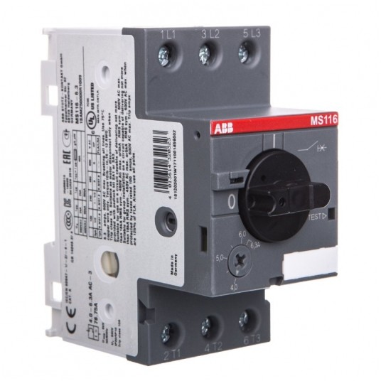 Wyłącznik silnik.3P 2,2kW 6,3-10A MS116-6,3 -zdjęcie numer 1