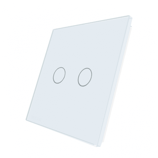 Wyłącznik światła dotykowy podwójny szklany biały -zdjęcie numer 1