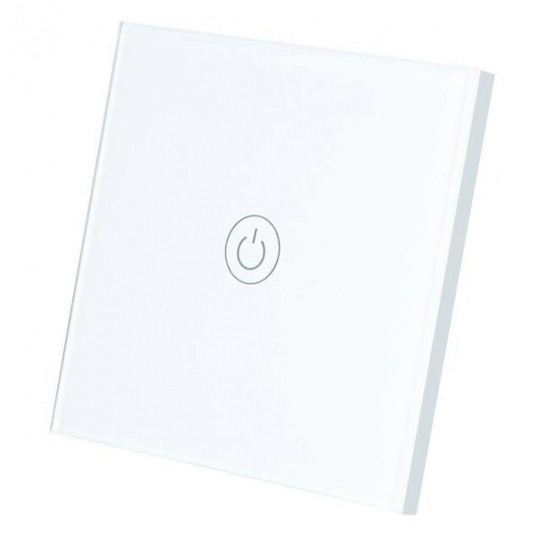 Wyłącznik światła dotykowy pojedyncz szklany biały -zdjęcie numer 1