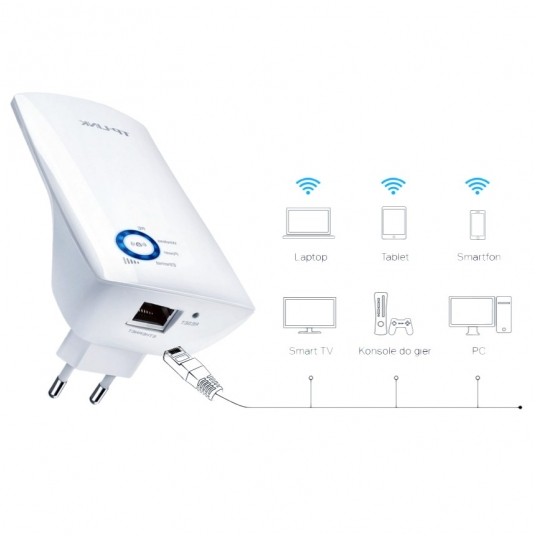 Wzmacniacz Wi-Fi WA850RE AP N300 TPLINK 1xWAN -zdjęcie numer 2