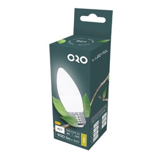 Żarówka LED ORO TOTO 8W/830 E27 C37 świeczka -zdjęcie numer 1