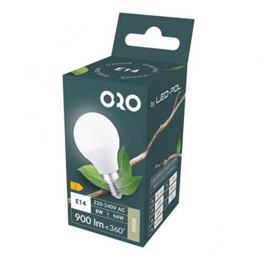 Żarówka LED ORO TOTO 8W/840 E14 G45 kulka -zdjęcie numer 1