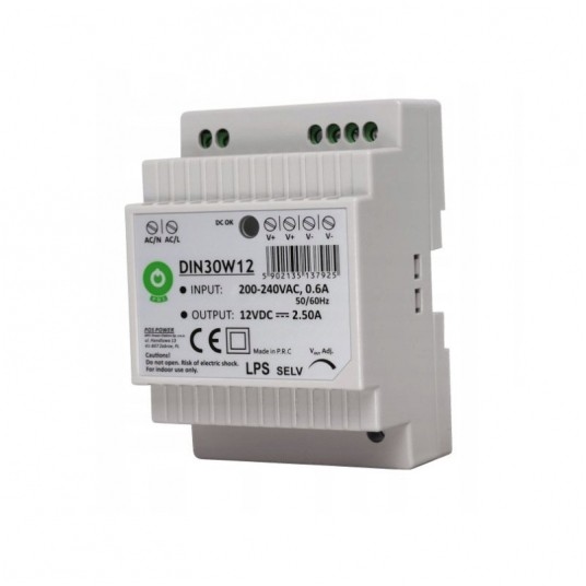 Zasilacz 12V DIN30W12 30W na szynę DIN reg -zdjęcie numer 1