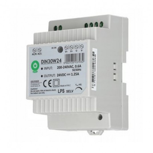 Zasilacz 24V/1.25A DIN30W24 na szynę TH35 reg. -zdjęcie numer 1