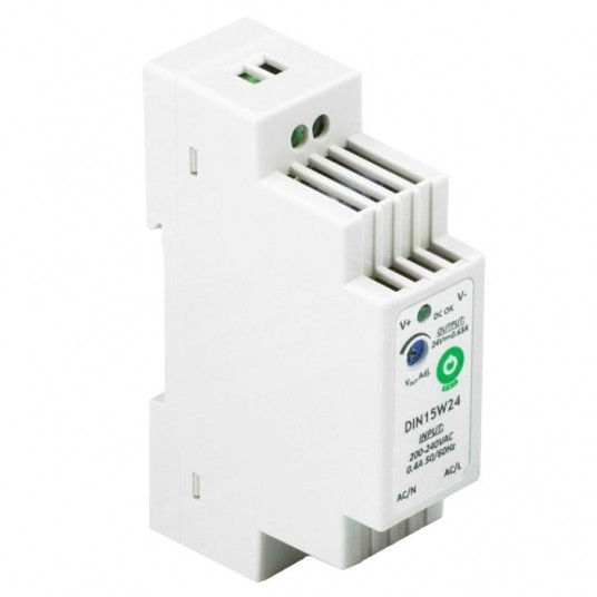Zasilacz 24V DC DIN 15W 24 15W na szynę regulowany -zdjęcie numer 1