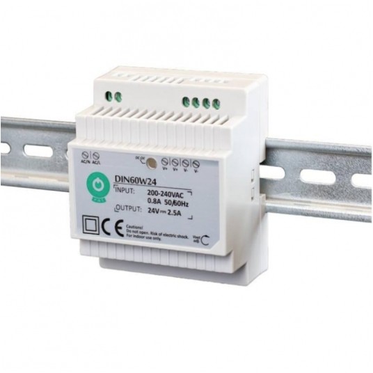 Zasilacz 24V DIN60W24 60W na szynę DIN reg. -zdjęcie numer 1