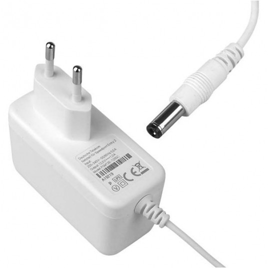 Zasilacz DC 12V 1A kab 1,5m biały ABS HQ -zdjęcie numer 1